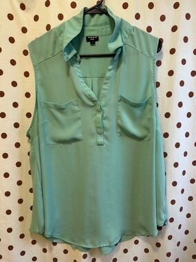 Torrid Harper Georgette Sleeveless, Seafoam Green, Size 2 (2X 18-20),Gently Used